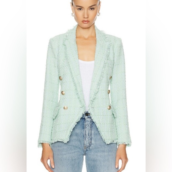 L’Agence Kenzie fringe tweed blazer jacket
Honeydew NWT - Picture 2 of 4